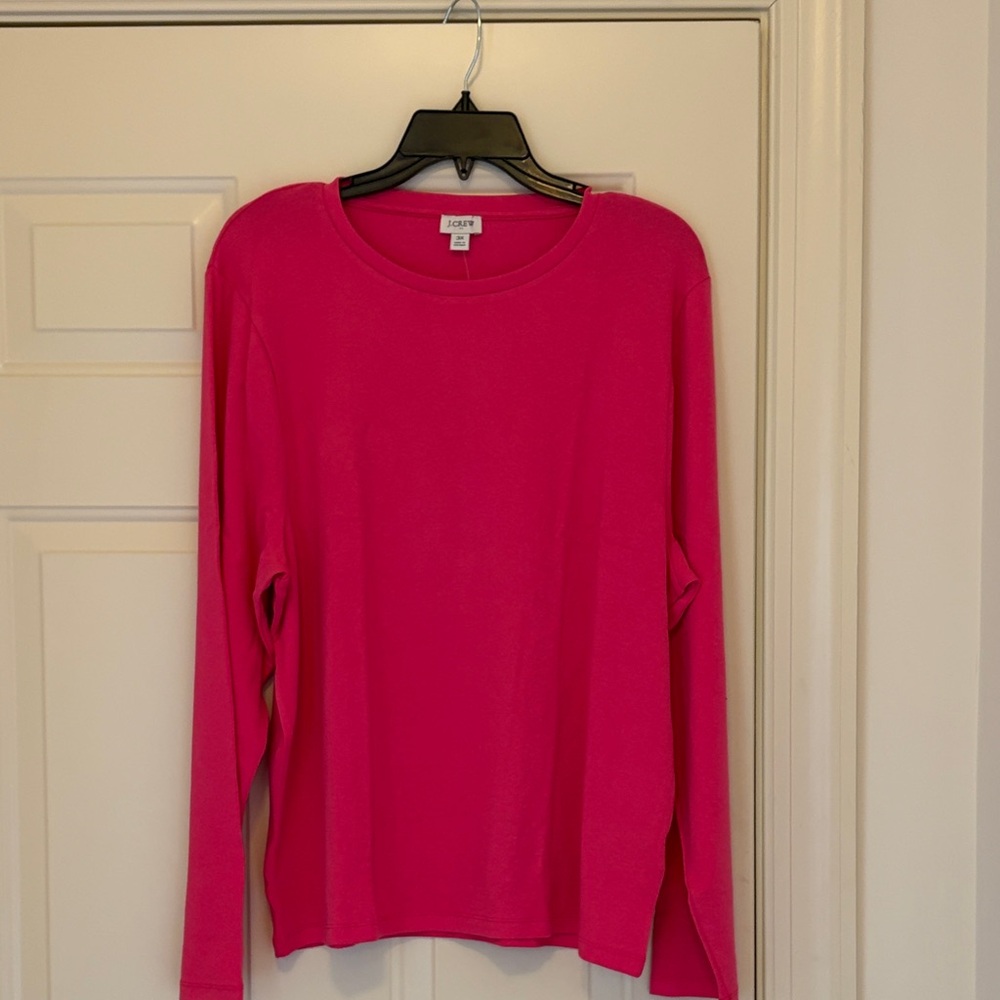 J. Crew Soft Fuchsia Long-Sleeve Everyday Tee/NWT/3X - Picture 11 of 12